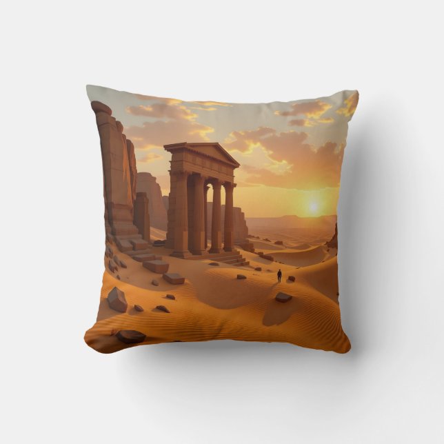 Almofada Sunset over lost Temple Four Riders Western Pillow (Frente)