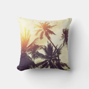 Almofada Sunset tropical: Palm Silhouette Vintage