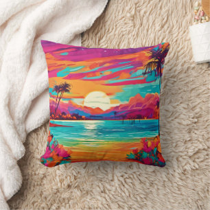 Almofada Sunset tropical vibrante