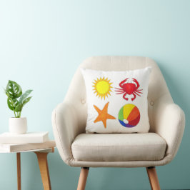 Almofada Sunshine Crab Beach Ball Starfish Summer Seashore