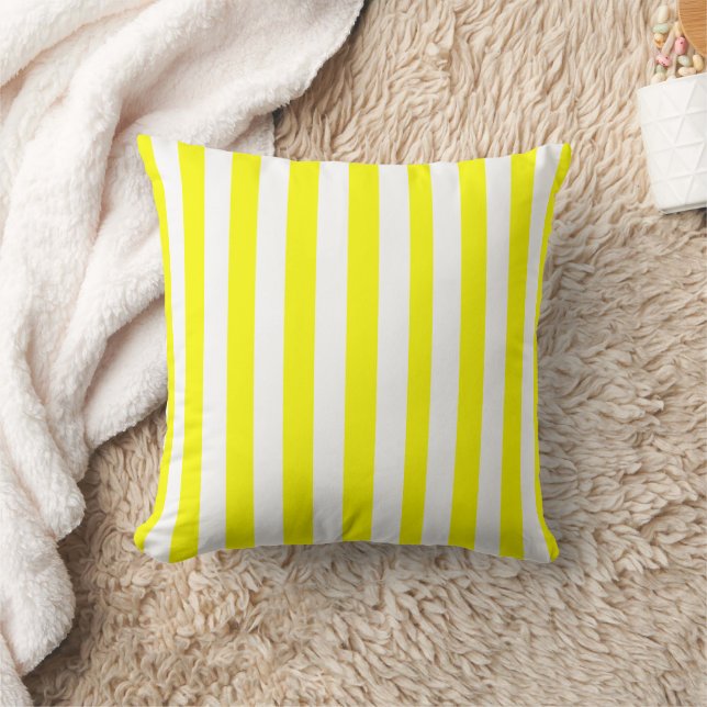 Almofada Sunshine Yellow and White Striped Print (Cobertor)