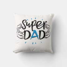 Super Dad Throw Pillow – Cozy Father Gift