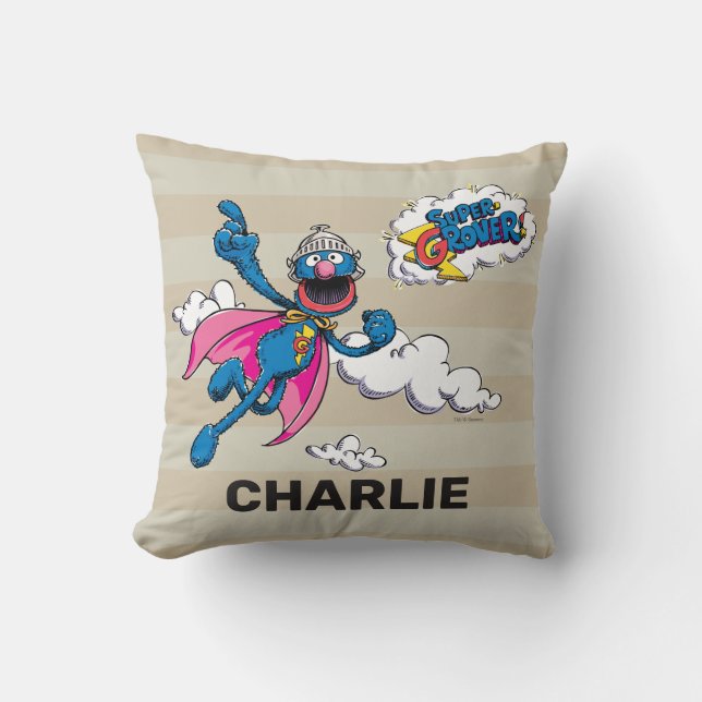 Almofada Super Grover de Vintage Personalizado (Frente)