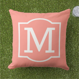 Almofada Suporte Monograma Coral Clássico Branco
