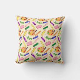 Almofada Suprimentos Coloridos De Arte