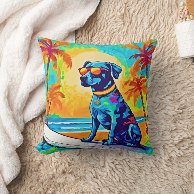 Almofada Surfing Pooch: Óculos de sol de praia (Cobertor)