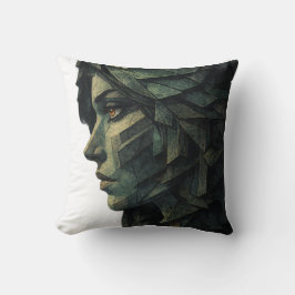 Almofada Surreal Geometric Woman Cubist Art
