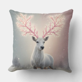 Almofada Surreal Pink Antler Reindeer Pillow
