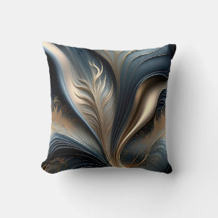 Almofada Sussurro Esmeralda - Azul Turquesa - Arte Floral A