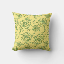 Almofada Sussurros de Rosa, Padrão Floral Elegante de Arte 
