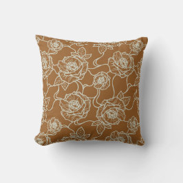 Almofada Sussurros de Rosa, Padrão Floral Elegante de Arte 