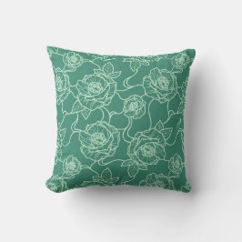 Almofada Sussurros de Rosa, Padrão Floral Elegante de Arte 