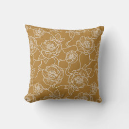 Almofada Sussurros de Rosa, Padrão Floral Elegante de Arte 