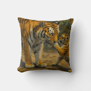Almofada Sussurros na Natureza - Tigre e Cubo na Floresta