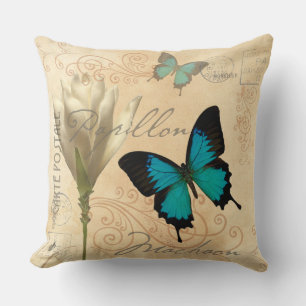 Almofada Swallow Tail Teal Papillon Travesseiro Postal