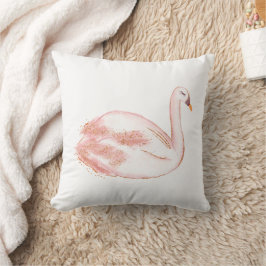 Almofada Swan rosa e Dourado