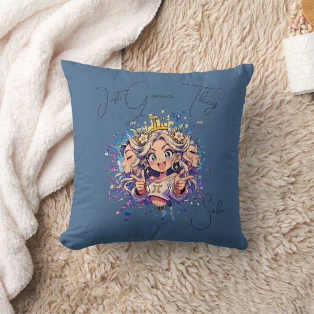 Almofada Sweet 16 Gemini Anime Custom Name Pillow (Cobertor)