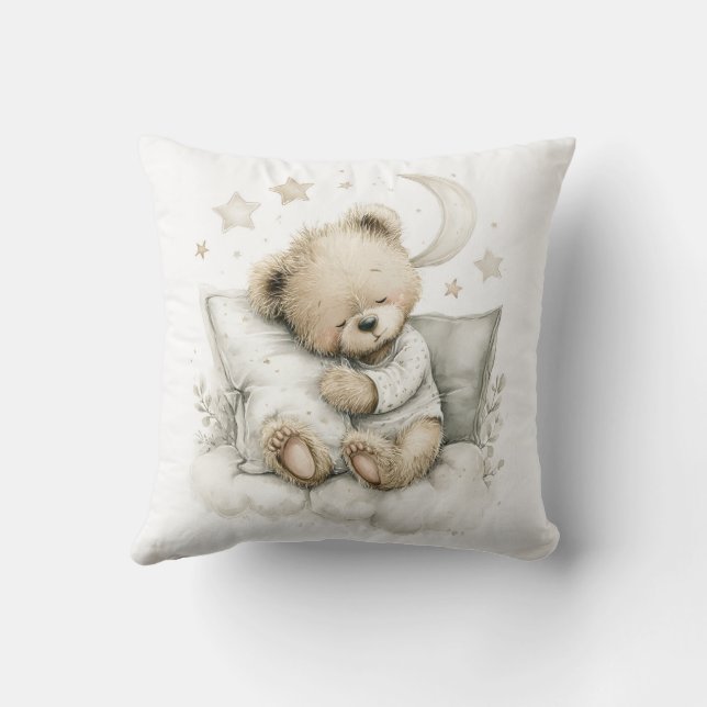 Almofada Sweet baby bear fast asleep on fluffy clouds (Verso)