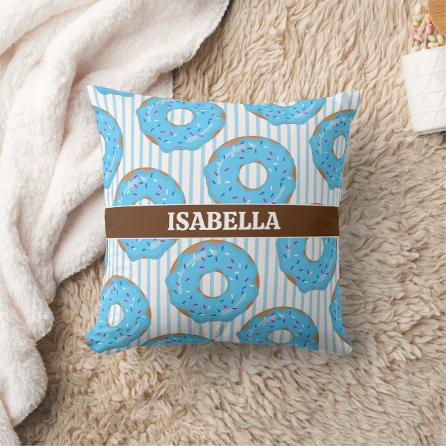 Almofada Sweet Blue Donut Throw Pillow (Cobertor)
