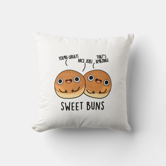 Almofada Sweet Buns Funny Baking Pun (Frente)