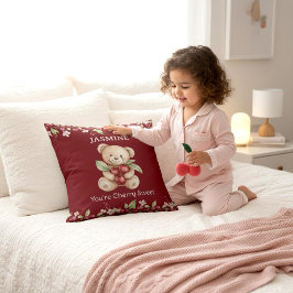 Almofada Sweet Cherry Bear Name Pillow