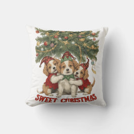Almofada Sweet Christmas Hug – Merry Dogs and Holiday Cheer