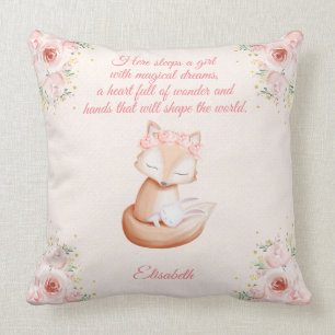 Almofada Sweet Fox Snuling Bunny Personalizado Nursery