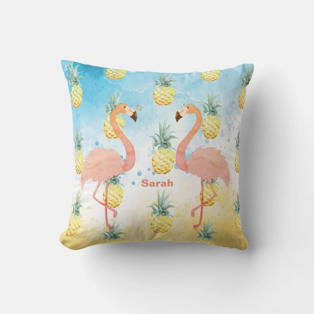 Almofada Sweet Girly Flamingo e abacaxi (Frente)