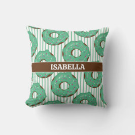 Almofada Sweet Minty Green Donut Throw Pillow