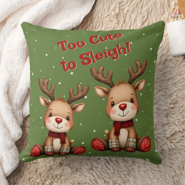 Almofada Sweet Reindeer Pair in Holiday Snowfall (Cobertor)