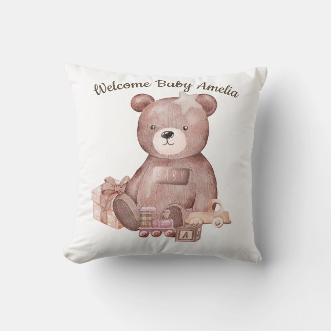Almofada Sweet Teddy Bear Baby Shower Pillow (Frente)
