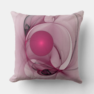 Almofada Swing Fractal, Abstrato moderna, Arte Rosa Berry