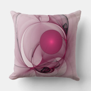 Almofada Swing Fractal, Abstrato moderna, Arte Rosa Berry
