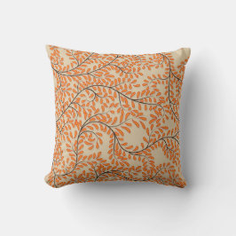 Almofada Swirling Orange Leaves on Beige Background
