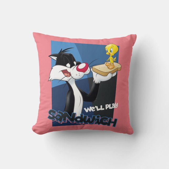 Almofada SYLVESTER™ & TWEETY™ "Vamos Fazer um Sanduíche" (Frente)