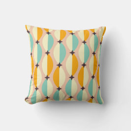 Almofada Symmetrical retro pattern with interlocking teal