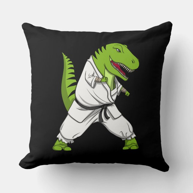 Almofada T-Rex Dinossaur Ninja Artes Marciais Karate (Frente)