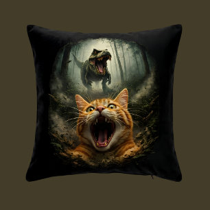 Almofada T-Rex Engraçado & Meme de Gato Gritando