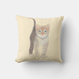Almofada Tabby Kitten Pale Beige Travesseiro decorativo