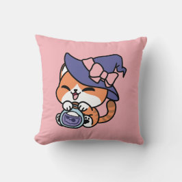 Almofada Tabby Witch Brew – Design de Gato Fofo de Hallowee
