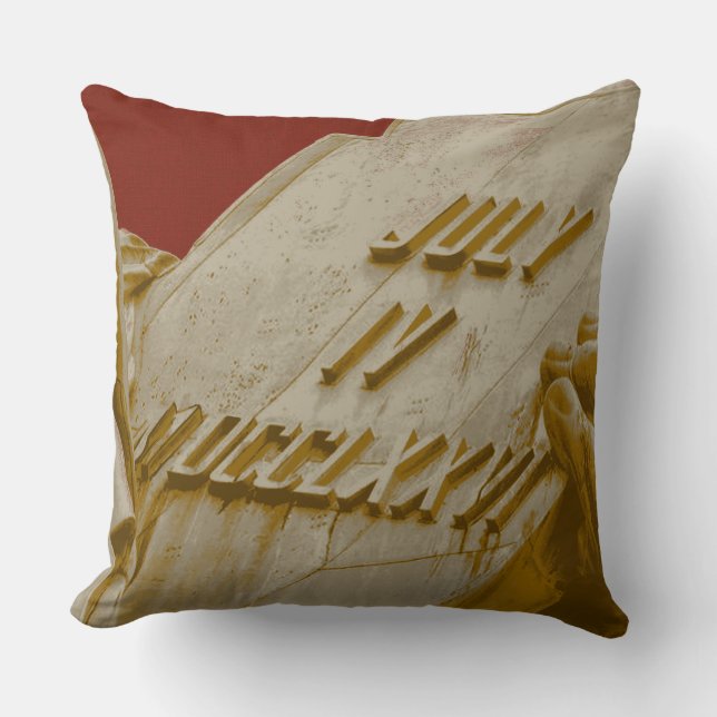 Almofada Tablete da Estátua da Liberdade Vermelho Dourado (Frente)