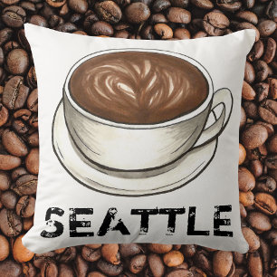 Almofada Taça do Café Seattle Washington WA Latúcino Cappuc