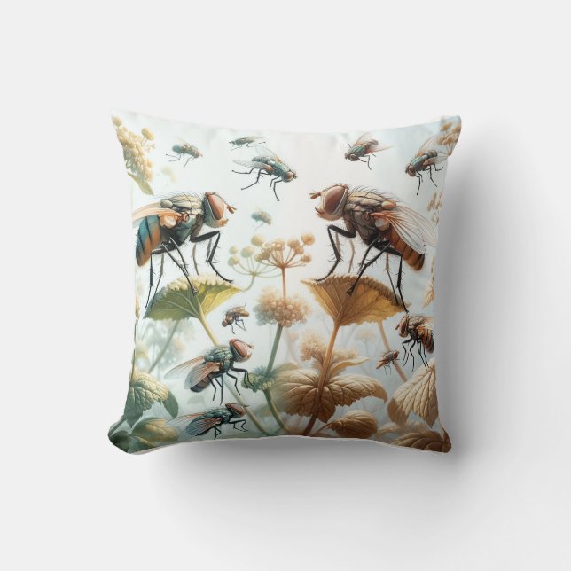 Almofada Tachinid Flies in Natural Elegance IREF451 - Water (Frente)