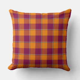Almofada Tahiti Gold and Rose Bud Cherry Plaid Burgundy