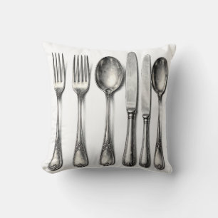 Almofada Talheres de Prata Antigos para Cozinha