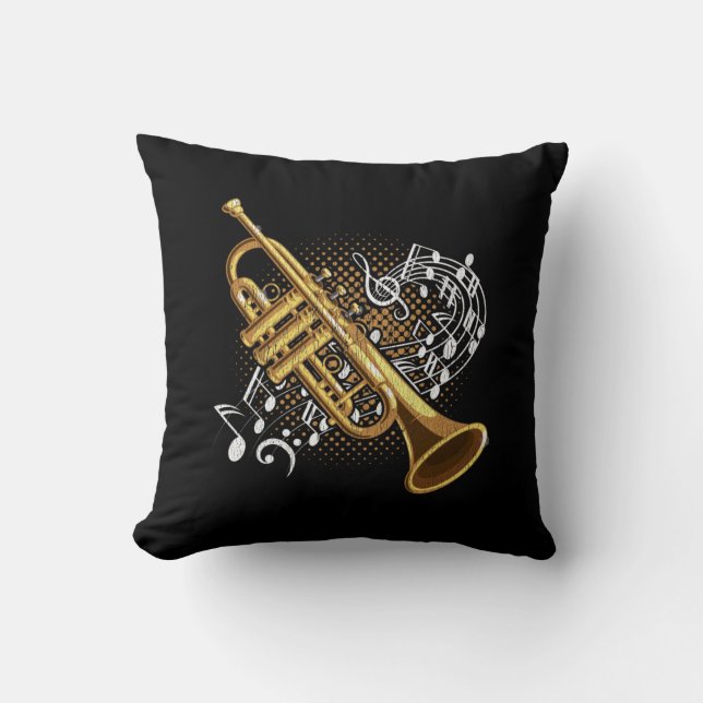 Almofada Tambor Musical Notes Jazz Music Art (Frente)