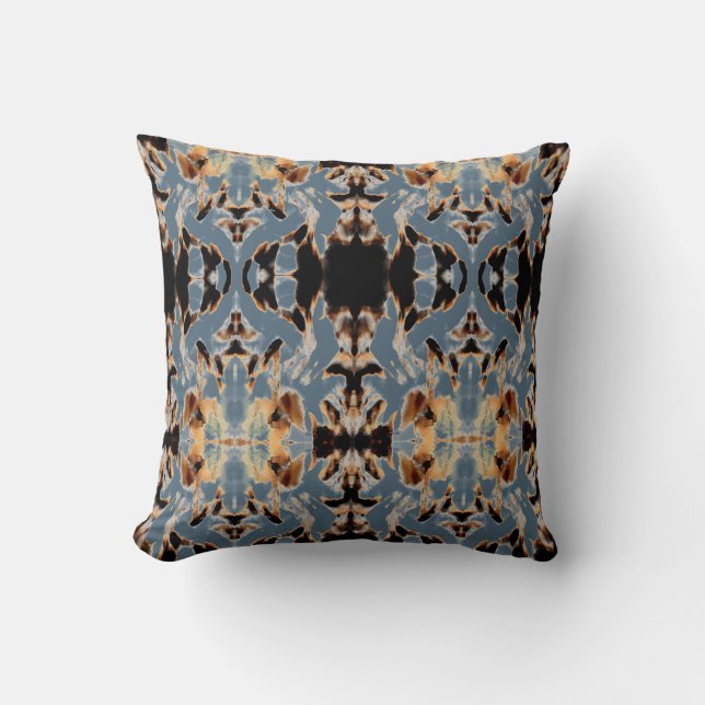 Almofada Tan Brown Beige Black Blue Mediterranean Mosaics (Frente)