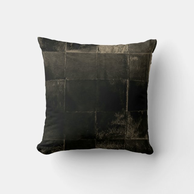Almofada Tan Brown Patchwork Cowhide Impressão Cushion (Frente)
