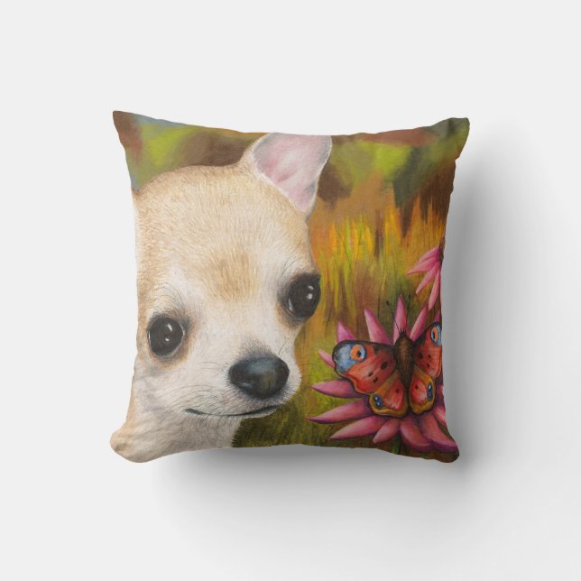 Almofada Tan Chihuahua Dog 85 borboleta (Frente)