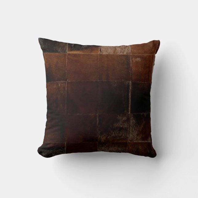 Almofada Tan Cowhide Impressão Cushion (Frente)